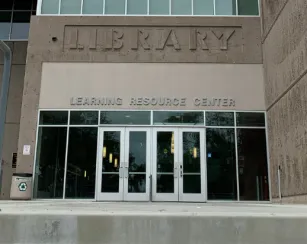 photo of the saddleback college library doors