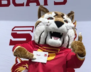 blaze the saddleback college mascot, bobcat