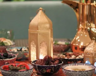 image of a table set for a Ramadan celebration