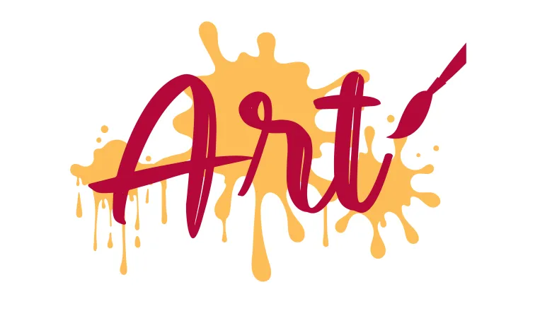 Art Department logo featuring a paintbrush and blotches of paint