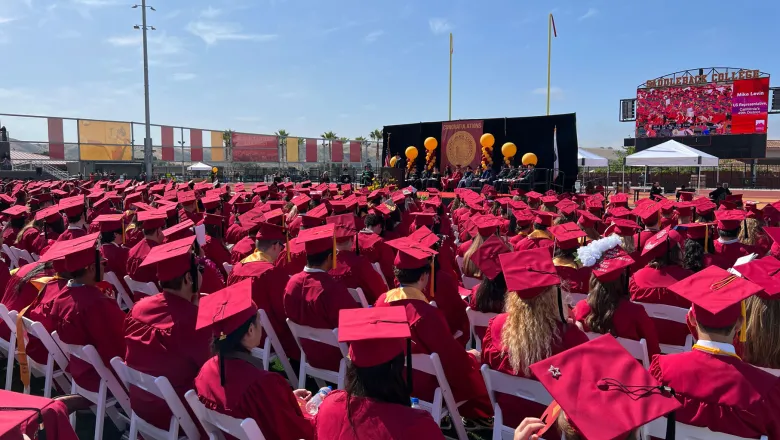 Wide angle view of the Commencement ceremony at Saddleback College