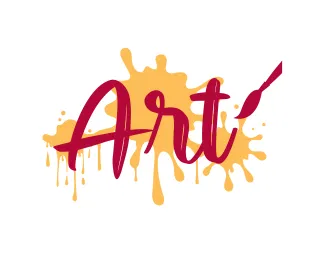 Art Department logo featuring a paintbrush and blotches of paint